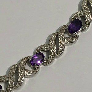 8 carat amethyst and diamond bracelet